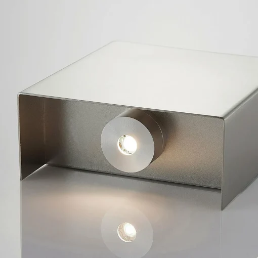 Lindby Applique LED Manon, nickel satiné, 10,5 cm| Luminaires Led D'Intérieur
