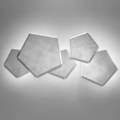 Selène Applique LED Pleiadi à feuille d'argent, 5 lampes| Appliques Murales Led|Appliques Murales