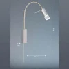 FISCHER & HONSEL Applique LED River, bras flex, abat-jour de verre| Appliques Murales Led|Appliques Murales