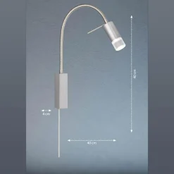 FISCHER & HONSEL Applique LED River, bras flex, abat-jour de verre| Appliques Murales Led|Appliques Murales