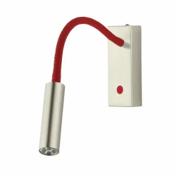 Busch Applique LED Rocco, nickel mat, bras flex rouge| Appliques Murales Led|Appliques Murales