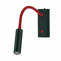 Busch Applique LED Rocco, noir mat, bras flex rouge| Appliques Murales Led|Appliques Murales