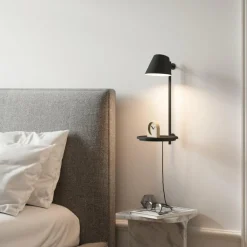 DFTP by Nordlux Applique LED Stay avec tablette, noire| Appliques Murales Led|Appliques Murales