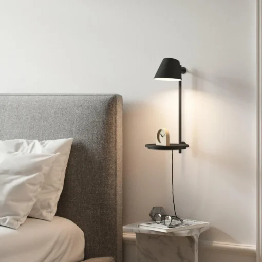 DFTP by Nordlux Applique LED Stay avec tablette, noire| Appliques Murales Led|Appliques Murales