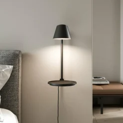 DFTP by Nordlux Applique LED Stay avec tablette, noire| Appliques Murales Led|Appliques Murales