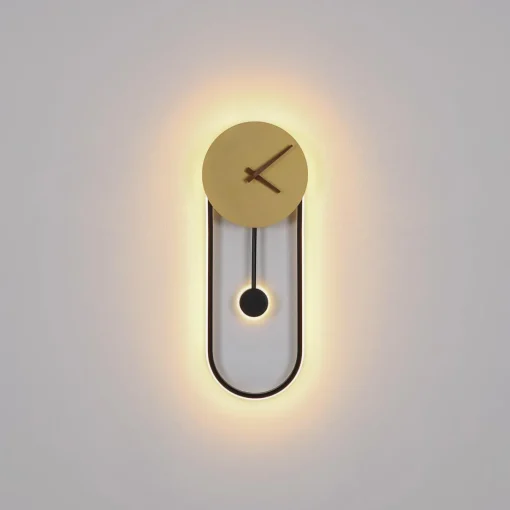 Globo Applique LED Sussy, horloge, noire/dorée| Appliques Murales Led|Appliques Murales