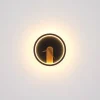 Globo Applique LED Sussy, horloge, noire/bois foncé| Appliques Murales Led|Appliques Murales