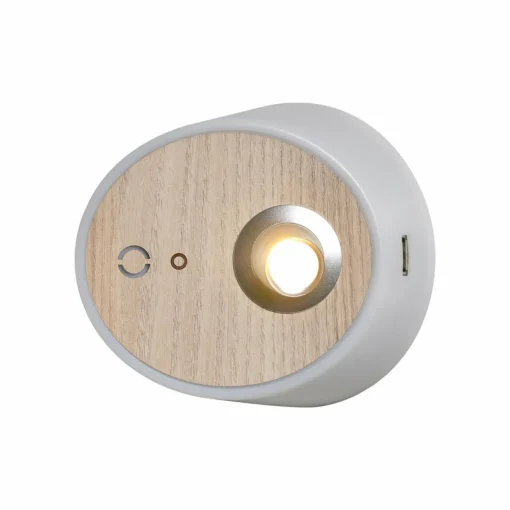 Carpyen Applique LED Zoom, spot, port USB, bois d’orme| Appliques Murales Led|Appliques Murales