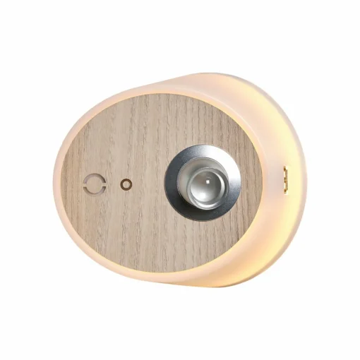Carpyen Applique LED Zoom, spot, port USB, bois d’orme| Appliques Murales Led|Appliques Murales