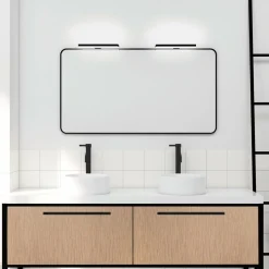 Ebir Applique miroir LED Veronica, largeur 30 cm, noire| Appliques Murales Led|Appliques Murales