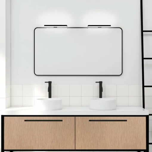 Ebir Applique miroir LED Veronica, largeur 30 cm, noire| Appliques Murales Led|Appliques Murales