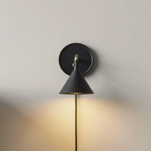 Audo Copenhagen Applique murale LED Audo Cast, noir, IP44, variateur à intensité variable,| Appliques Murales Led|Appliques Murales