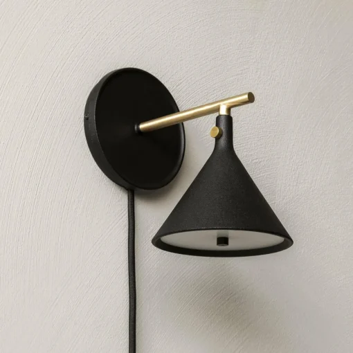 Audo Copenhagen Applique murale LED Audo Cast, noir, IP44, variateur à intensité variable,| Appliques Murales Led|Appliques Murales