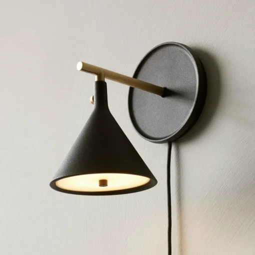 Audo Copenhagen Applique murale LED Audo Cast, noir, IP44, variateur à intensité variable,| Appliques Murales Led|Appliques Murales