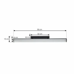 Lindby Applique murale LED Kirka, noir, métal, IP44, 90cm, CCT| Appliques Murales Led|Appliques Murales