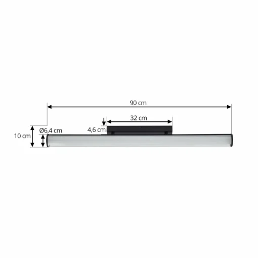 Lindby Applique murale LED Kirka, noir, métal, IP44, 90cm, CCT| Appliques Murales Led|Appliques Murales