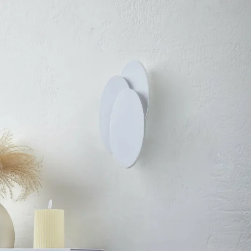 Lindby Applique murale LED Kolme, blanc, acrylique, aluminium, 28 cm| Appliques Murales Led|Appliques Murales