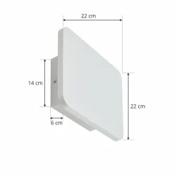 Lucande Applique murale LED Elrik, blanc, hauteur 22 cm, métal| Appliques Murales Led|Appliques Murales