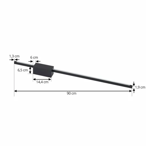 Lucande Applique murale LED Skaila, noir, longueur 90cm, 3.000 K| Appliques Murales Led|Appliques Murales