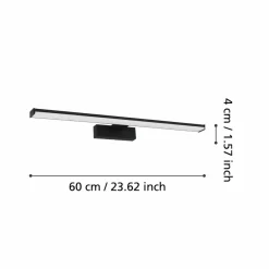EGLO Applique murale LED Pandella 1, longueur 60 cm, noir, aluminium| Appliques Murales Led|Appliques Murales