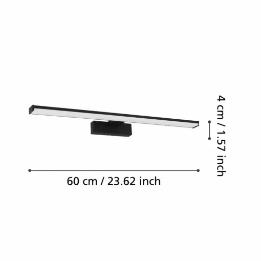 EGLO Applique murale LED Pandella 1, longueur 60 cm, noir, aluminium| Appliques Murales Led|Appliques Murales