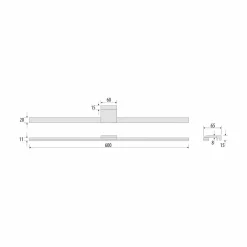 MCJ Applique murale LED pour salle de bain Modena, IP44, blanc, 4.000 K,| Appliques Murales Led|Appliques Murales