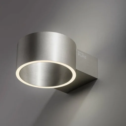 PURE Applique murale LED Clipse, aluminium, aluminium, Ø 15 cm| Appliques Murales Led|Appliques Murales