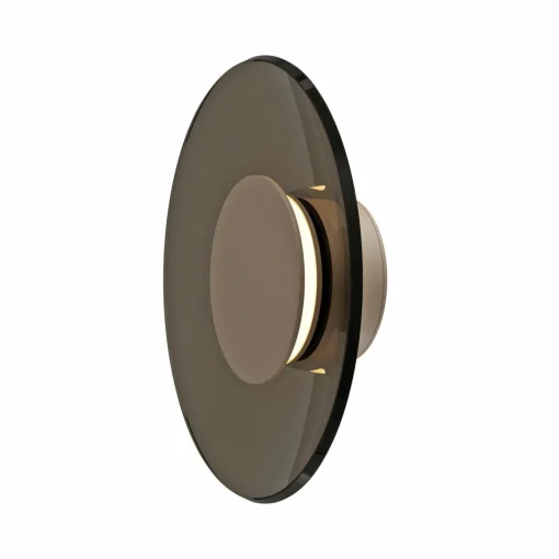 PURE Applique murale LED Moon, bronze, Ø 32 cm, verre/aluminium| Appliques Murales Led|Appliques Murales