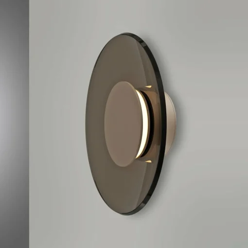 PURE Applique murale LED Moon, bronze, Ø 32 cm, verre/aluminium| Appliques Murales Led|Appliques Murales