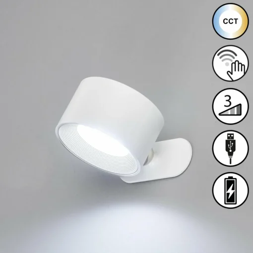 FH Lighting Applique murale LED rechargeable Magnetics, blanc, CCT, avec aimant| Appliques Murales Led|Appliques Murales