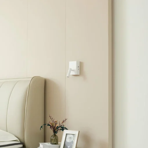 Lindby Applique murale LED rechargeable Agit, blanc, métal, variateur| Appliques Murales Led|Appliques Murales