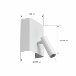 Lindby Applique murale LED rechargeable Agit, blanc, métal, variateur| Appliques Murales Led|Appliques Murales