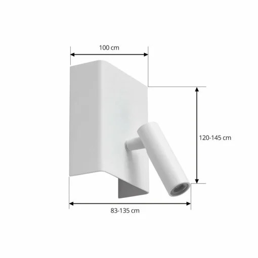 Lindby Applique murale LED rechargeable Agit, blanc, métal, variateur| Appliques Murales Led|Appliques Murales