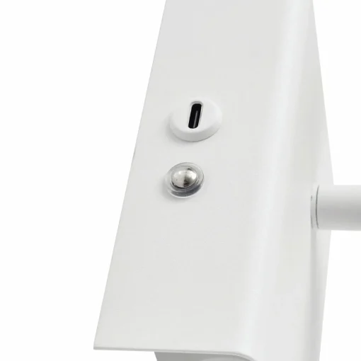 Lindby Applique murale LED rechargeable Agit, blanc, métal, variateur| Appliques Murales Led|Appliques Murales