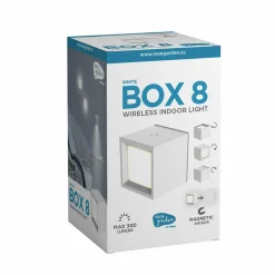 Newgarden Applique murale LED rechargeable Box 8, blanc, 7,5x7,5cm| Appliques Murales Led|Appliques Murales