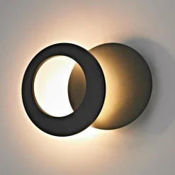 Mantra Iluminación Applique murale LED Toronto, noir, Ø 22 cm, aluminium, réglable| Appliques Murales Led|Appliques Murales