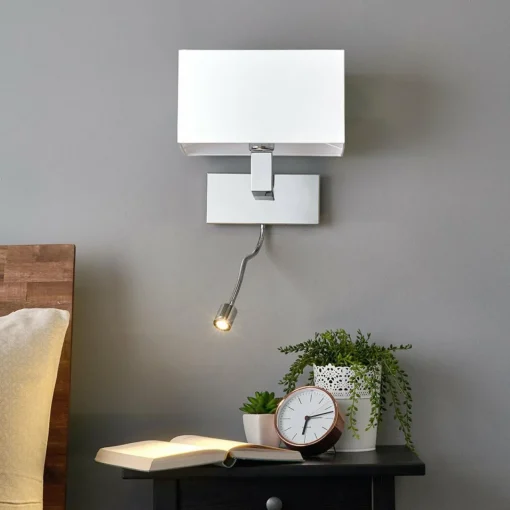 Lucande Applique murale Tamara, blanc, interrupteur, bras flexible LED| Appliques Murales Led|Appliques Murales