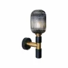 Schuller Valencia Applique murale Norma, à 1 lampe, verre, noir/laiton, fumé| Appliques Murales Led|Appliques Murales