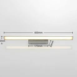 Lindby Applique pour miroir de salle de bain LED Alenia, 60 cm| Appliques Murales Led|Appliques Murales