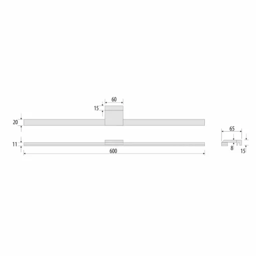 MCJ Applique pour miroir LED Triga IP44, chrome, 60cm, 3.000K| Appliques Murales Led|Appliques Murales