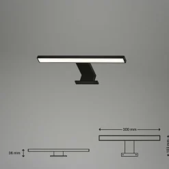 Briloner Applique pour miroir LED Dun Brilo, IP44, largeur 30 cm| Appliques Murales Led|Appliques Murales