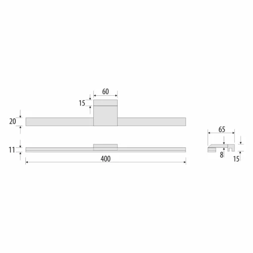 MCJ Applique pour miroir LED Triga, IP44, blanc, 40cm, 4.000K| Appliques Murales Led|Appliques Murales