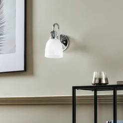 KICHLER Applique salle de bain LED Cora verre rainuré| Appliques Murales Led|Appliques Murales