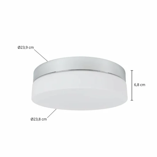 Arcchio Aliras plafonnier bain LED, chromé, 24 cm| Luminaires Led D'Intérieur