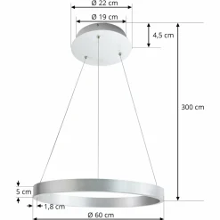 Arcchio Answin suspension LED 35,2 W argentée| Suspensions Led|Suspensions