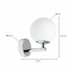 Arcchio Maviris applique bain LED, sphère, verre| Appliques Murales Led|Appliques Murales