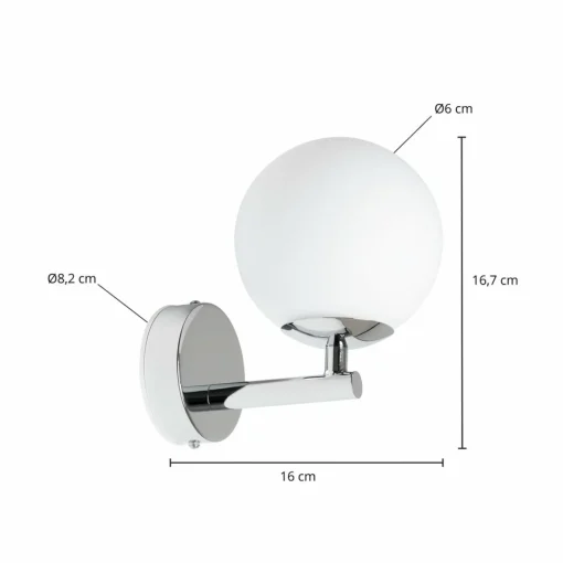 Arcchio Maviris applique bain LED, sphère, verre| Appliques Murales Led|Appliques Murales