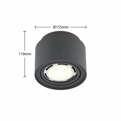 Arcchio plafonnier Talima, rond, noir, aluminium, set de 3 pièces| Spots Et Projecteurs Led|Spots