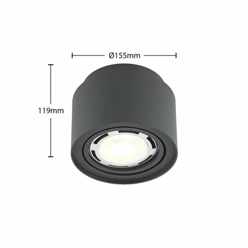 Arcchio plafonnier Talima, rond, noir, aluminium, set de 3 pièces| Spots Et Projecteurs Led|Spots