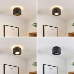 Arcchio plafonnier Talima, rond, noir, aluminium, set de 3 pièces| Spots Et Projecteurs Led|Spots